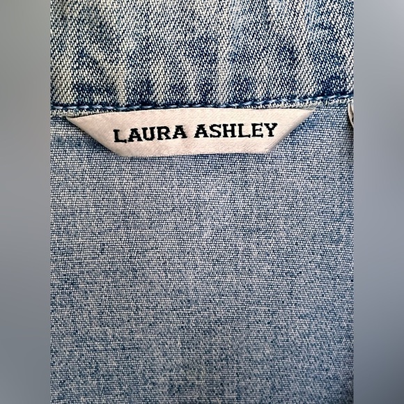 Laura Ashley Embellished Blue Denim Jacket 4 pockets Silver Buttons and Sequins - Picture 13 of 17